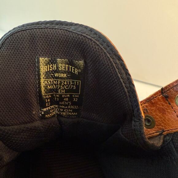 Red Wing Irish Setter Work Boots Size 14 Wingshooter Brown Leather Safety Toe - Picture 11 of 16